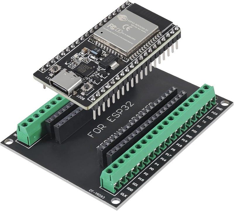 AiTrip 3Sets USB C 38 Pin ESP32 ESP-32D ESP-WROOM-32 CP2012 WiFi+Bluetooth Dual Core Type-C Interface ESP32-DevKitC-32 Development Board Module with ESP32 Breakout Board Shield Terminal Adapter - Image 2